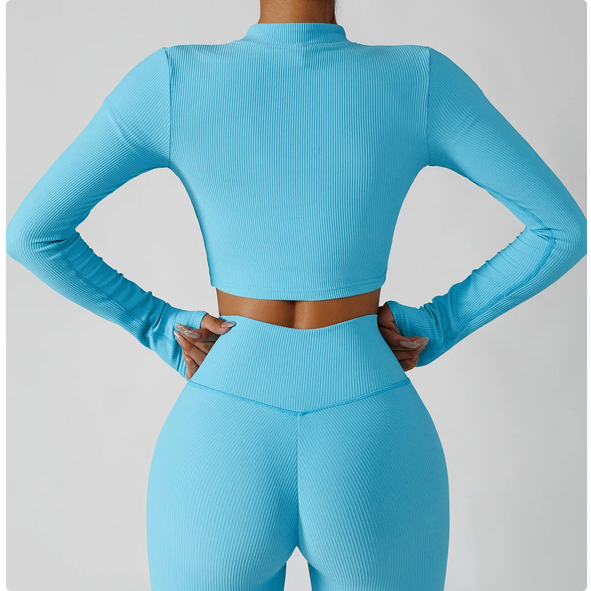 Women's 3-Piece Tracksuit Set – Jacket + Sports Bra + Leggings – Push Up Gym Workout Activewear for Training, Yoga & Fitness