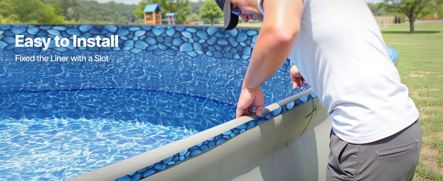 SucceBuy 18-Foot-by-33-Foot Oval Pool Liner for Overlap Above Ground Swimming Pools 48-to-54in Wall Height Standard Gauge Vinyl