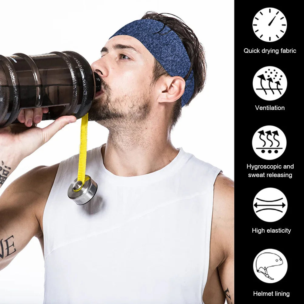 10-1PCS Sports Sweatband Breathable Sweat Absorbent Headband Soft Smooth Outdoor Sport Yoga Headband Hair Head Band