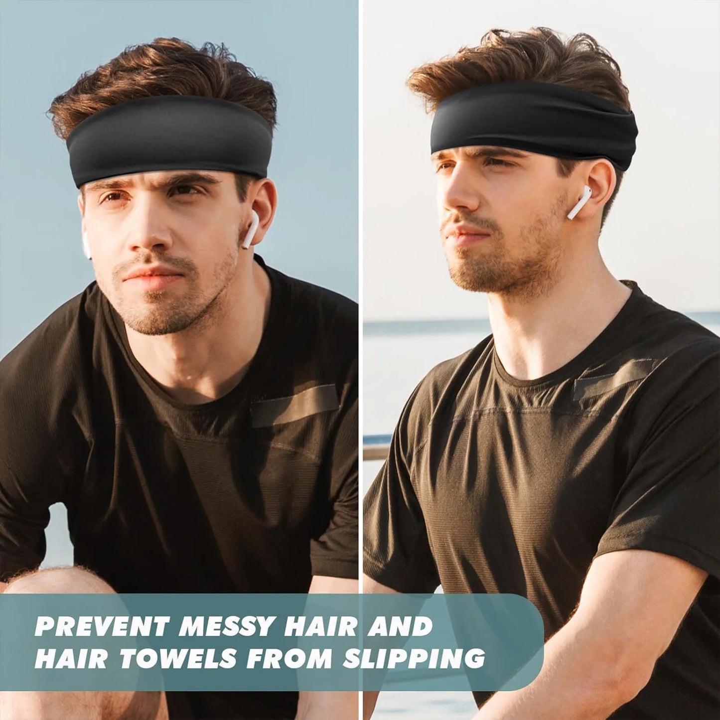 10pcs Elastic Yoga Hair Band Sports Headbands Soft Breathable Sweat-absorbent hair band for Running Fitness Tennis Gym Work Out