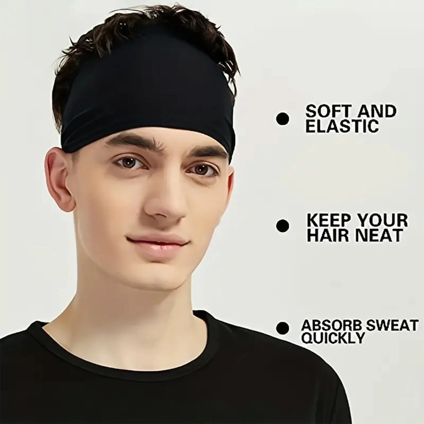 10pcs Elastic Yoga Hair Band Sports Headbands Soft Breathable Sweat-absorbent hair band for Running Fitness Tennis Gym Work Out