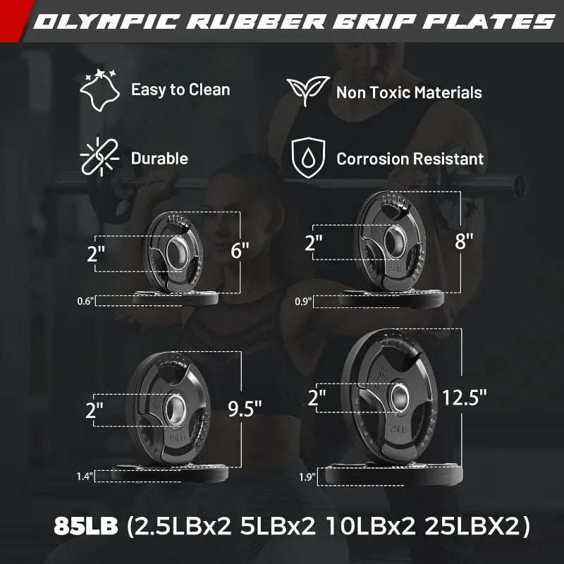 4ft/4.8ft/6ft Olympic Barbell for Strength and Weightlifting Training - 2 Inch Olympic Bar for Squat, Deadlift, Curl,Bench Press