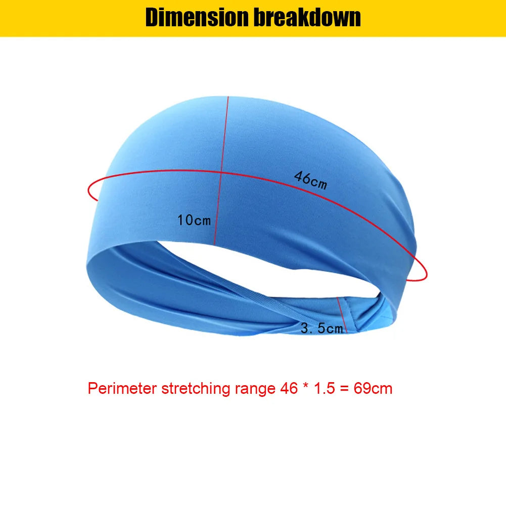 10-1PCS Sports Sweatband Breathable Sweat Absorbent Headband Soft Smooth Outdoor Sport Yoga Headband Hair Head Band