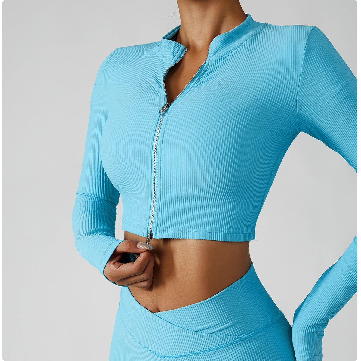 Women's 3-Piece Tracksuit Set – Jacket + Sports Bra + Leggings – Push Up Gym Workout Activewear for Training, Yoga & Fitness