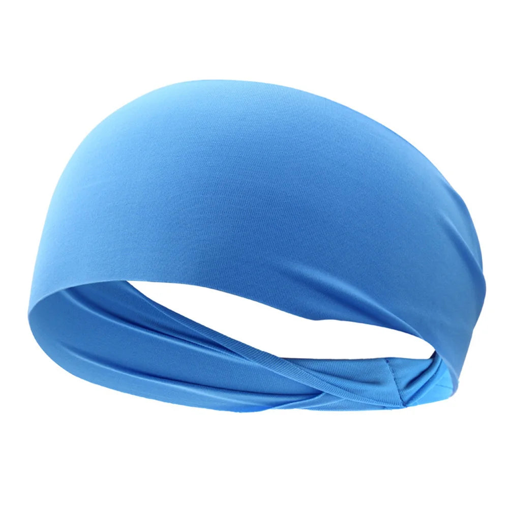 10-1PCS Sports Sweatband Breathable Sweat Absorbent Headband Soft Smooth Outdoor Sport Yoga Headband Hair Head Band