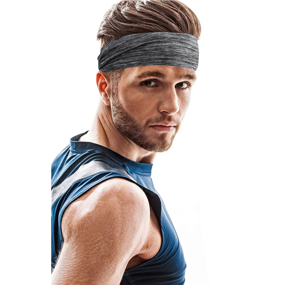10-1PCS Sports Sweatband Breathable Sweat Absorbent Headband Soft Smooth Outdoor Sport Yoga Headband Hair Head Band