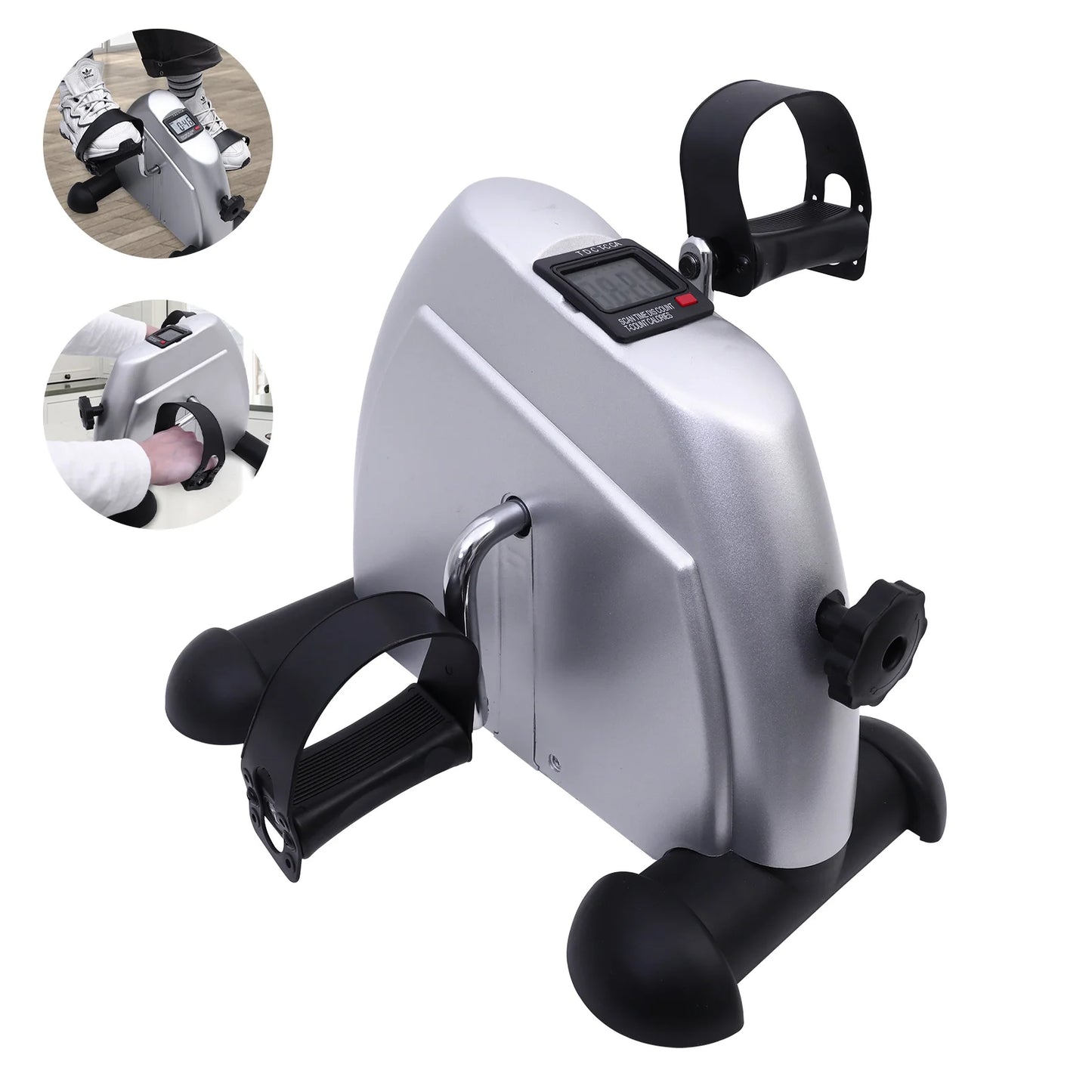 Mini Pedal Exercise Bike Portable Fitness Cycling Exerciser Under Desk Bicycle Trainer LCD Display Bodybuilding Stationary Foot