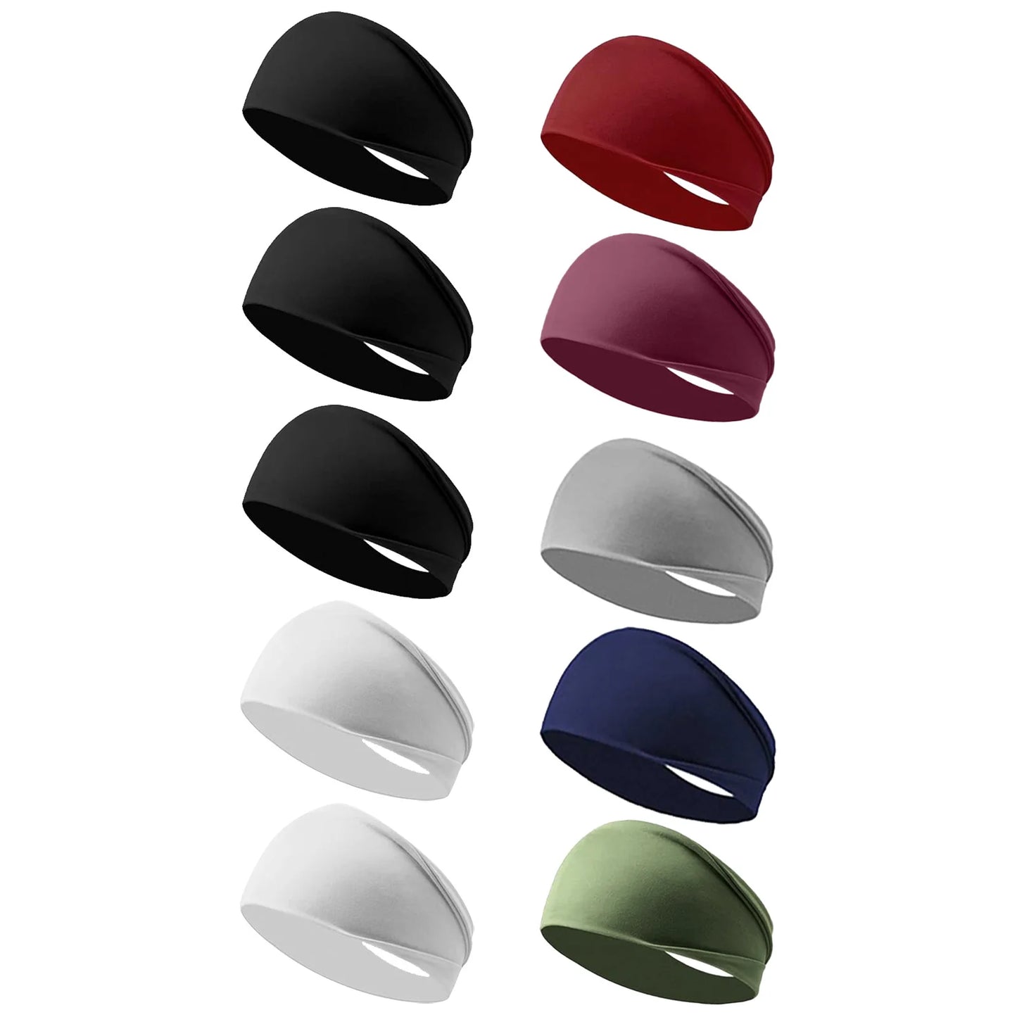 10pcs Elastic Yoga Hair Band Sports Headbands Soft Breathable Sweat-absorbent hair band for Running Fitness Tennis Gym Work Out