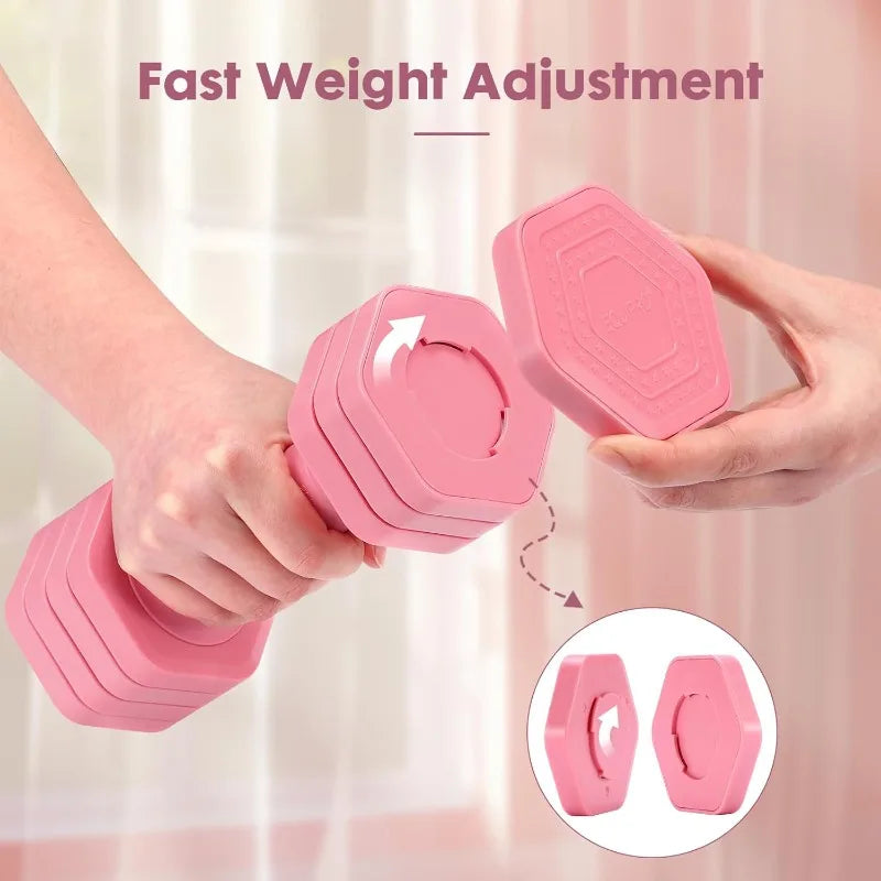 Adjustable Dumbbell Set, 4 in 1 Free Weights Dumbbells Set for Women, 2lb 3lb 4lb 5lb