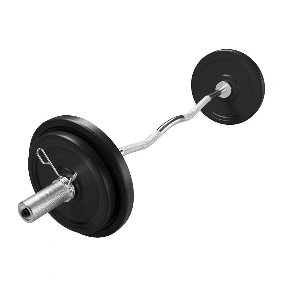 4FT Carbon Steel Barbell Bar, 350 lbs Capacity Curved Weight Bar for Bench Press, Powerlifting, CrossFit & Home Gym Fitness