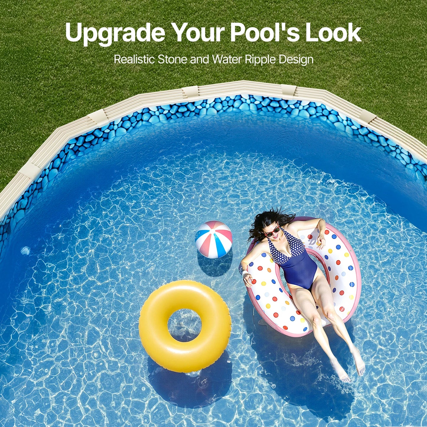 SucceBuy 18-Foot-by-33-Foot Oval Pool Liner for Overlap Above Ground Swimming Pools 48-to-54in Wall Height Standard Gauge Vinyl