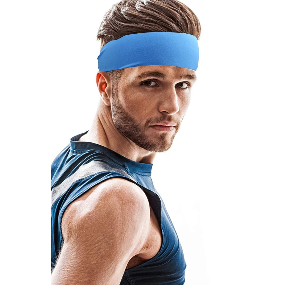 10-1PCS Sports Sweatband Breathable Sweat Absorbent Headband Soft Smooth Outdoor Sport Yoga Headband Hair Head Band