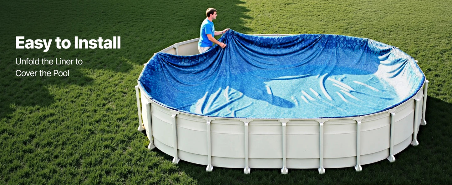 SucceBuy 18-Foot-by-33-Foot Oval Pool Liner for Overlap Above Ground Swimming Pools 48-to-54in Wall Height Standard Gauge Vinyl