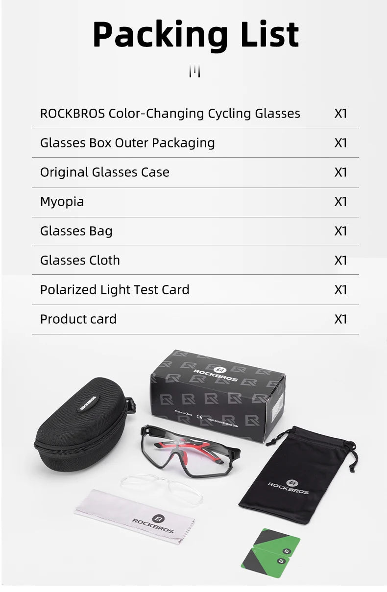 UV400 Photochromic Cycling Sunglasses