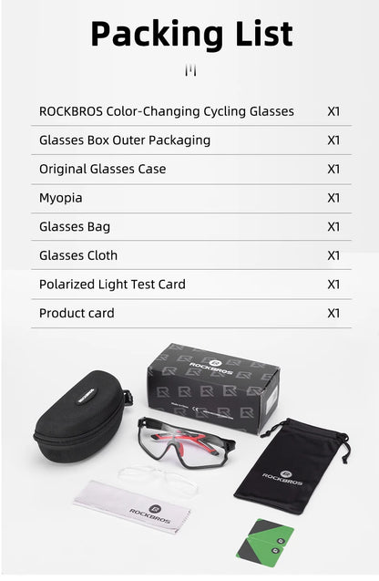 UV400 Photochromic Cycling Sunglasses