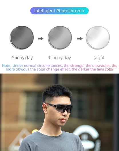 ROCKBROS Cycling Glasses Photochromic Polarized Lens Bike Glasses UV400 Protection Eyewear Sunglasses MTB Road Bicycle Goggles