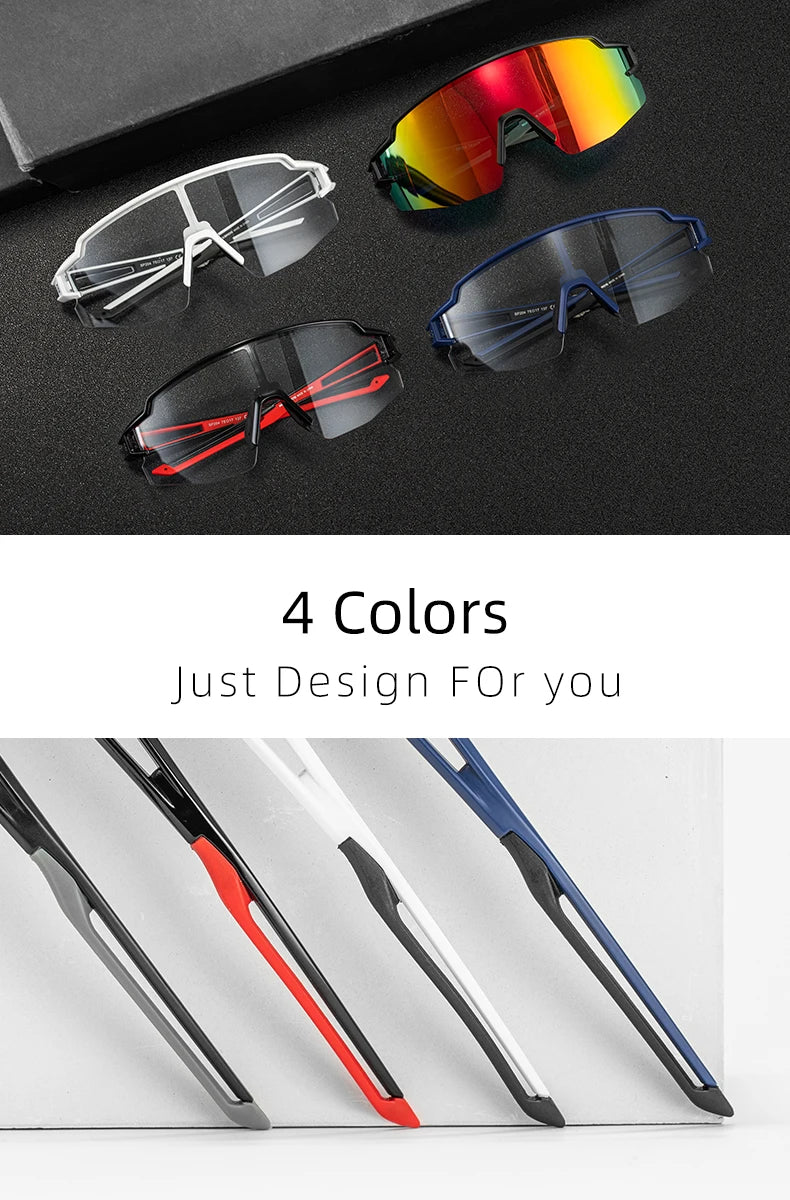 ROCKBROS Cycling Glasses Photochromic Polarized Lens Bike Glasses UV400 Protection Eyewear Sunglasses MTB Road Bicycle Goggles