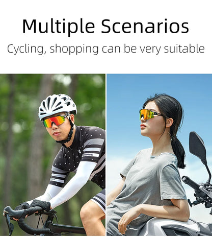 ROCKBROS Cycling Glasses Photochromic Polarized Lens Bike Glasses UV400 Protection Eyewear Sunglasses MTB Road Bicycle Goggles