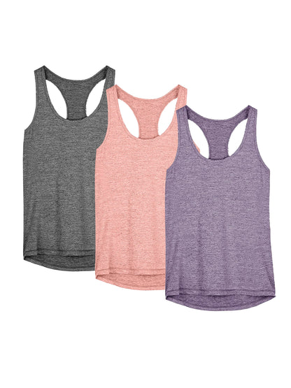 3 Pcs Women Sport tank Tops Loose Yoga Tops Quick Dry Workout