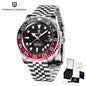 PAGANI DESIGN Business Mechanical Automatic Watch Men's Stainless Steel Waterproof Rotating Ceramic bezel PD-1662 Gift Watch+Box