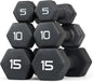 Black Neoprene Dumbbell Set, Non-Slip & Hex Shape, Great for Muscle Toning, Strength Building & Weight Loss