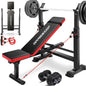 OPPSDECOR 660lbs 6 in 1 Weight Bench Set with Squat Rack Adjustable Workout Bench with Leg Developer Preacher Curl Rack Training