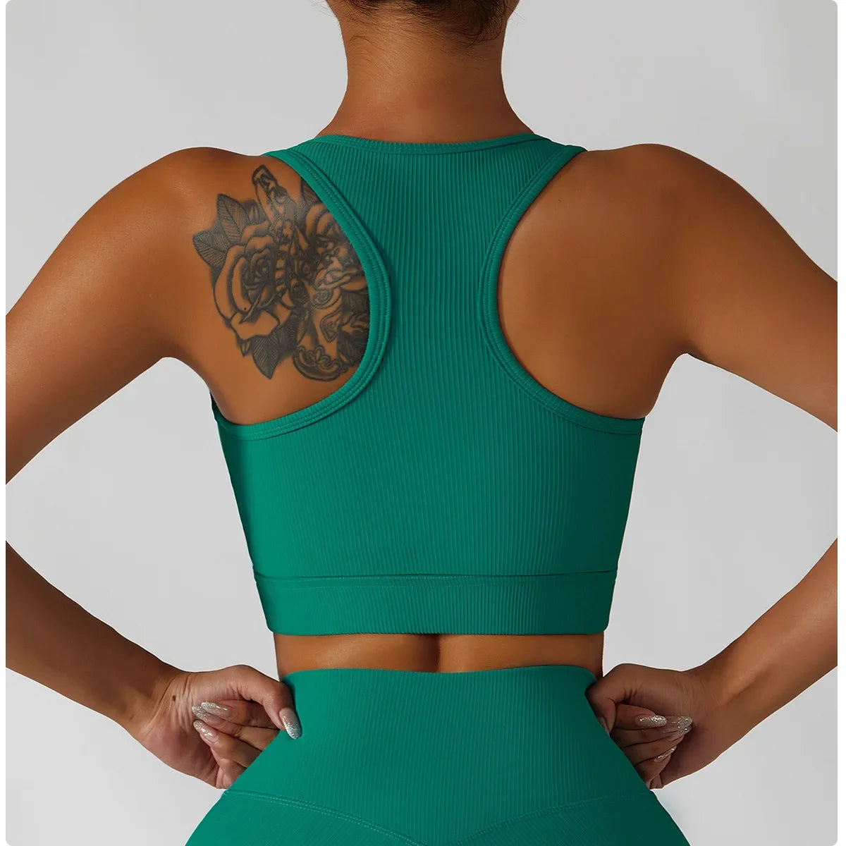 Women's 3 Piece Yoga Set  Sports Jacket Bra Legging Workout Gym Push Up Yoga Sportswear Suit Fitness