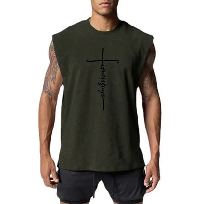 Large cuffs Open Side Cut Off Gym Tank Top Men Mesh Breathable Vest Running Sleeveless Quick Dry Sports Fitness summer Clothing
