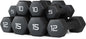 Black Neoprene Dumbbell Set, Non-Slip & Hex Shape, Great for Muscle Toning, Strength Building & Weight Loss
