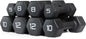 Black Neoprene Dumbbell Set, Non-Slip & Hex Shape, Great for Muscle Toning, Strength Building & Weight Loss