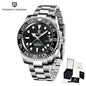 PAGANI DESIGN Business Mechanical Automatic Watch Men's Stainless Steel Waterproof Rotating Ceramic bezel PD-1662 Gift Watch+Box