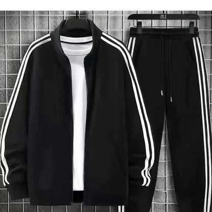 Leisure sports suit Spring and Autumn striped hoodie, couple's running sportswear, clothes+pants (2-piece set)