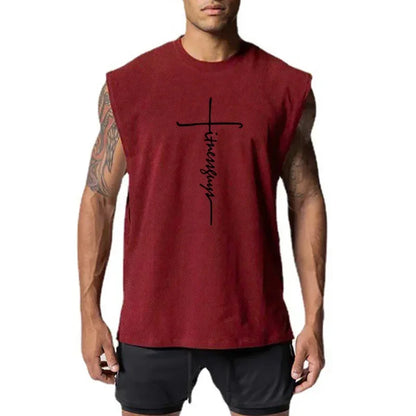 Large cuffs Open Side Cut Off Gym Tank Top Men Mesh Breathable Vest Running Sleeveless Quick Dry Sports Fitness summer Clothing