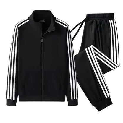 Leisure sports suit Spring and Autumn striped hoodie, couple's running sportswear, clothes+pants (2-piece set)