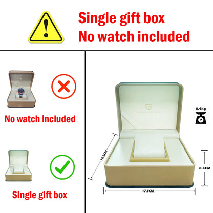 PAGANI DESIGN Business Mechanical Automatic Watch Men's Stainless Steel Waterproof Rotating Ceramic bezel PD-1662 Gift Watch+Box
