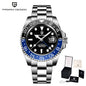 PAGANI DESIGN Business Mechanical Automatic Watch Men's Stainless Steel Waterproof Rotating Ceramic bezel PD-1662 Gift Watch+Box
