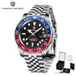 PAGANI DESIGN Business Mechanical Automatic Watch Men's Stainless Steel Waterproof Rotating Ceramic bezel PD-1662 Gift Watch+Box