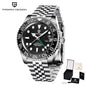 PAGANI DESIGN Business Mechanical Automatic Watch Men's Stainless Steel Waterproof Rotating Ceramic bezel PD-1662 Gift Watch+Box
