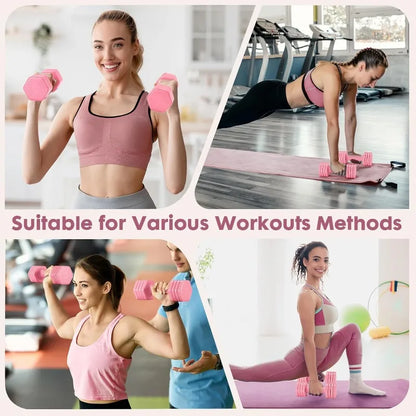 Adjustable Dumbbell Set, 4 in 1 Free Weights Dumbbells Set for Women, 2lb 3lb 4lb 5lb