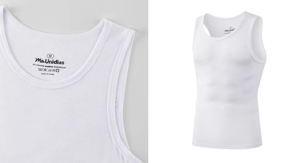 2Pcs/Pack Men's Tank Top Sleeveless Gym T-Shirt Man Vest Solid Color Compression Undershirts Men Tops High-Quality Bamboo Fiber