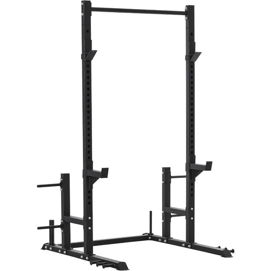Power Rack with Pull up Bar and Adjustable Barbell Rack, Heavy-Duty Power Tower Strength Training Equipment for Home Gym