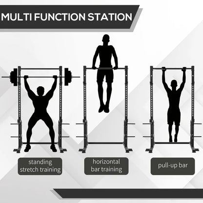 Power Rack with Pull up Bar and Adjustable Barbell Rack, Heavy-Duty Power Tower Strength Training Equipment for Home Gym