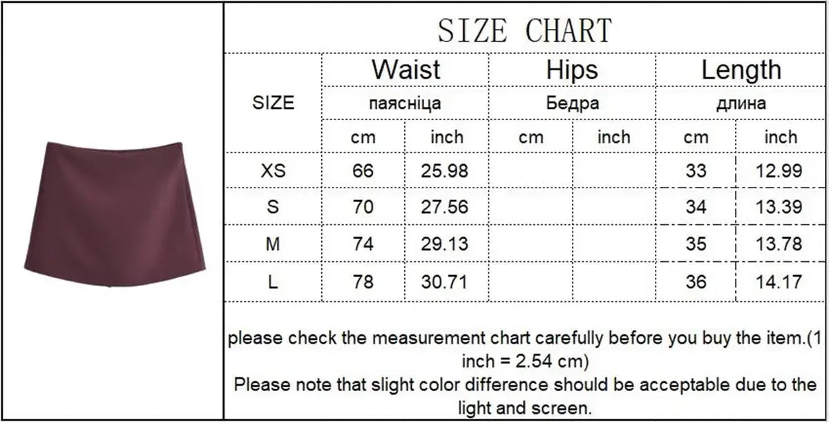 TFMLN New Spring Women Solid Skort Fashion Causal Side Zipper Mini Shorts Skirts Vintage High Waist Streetwear Shorts Skirts