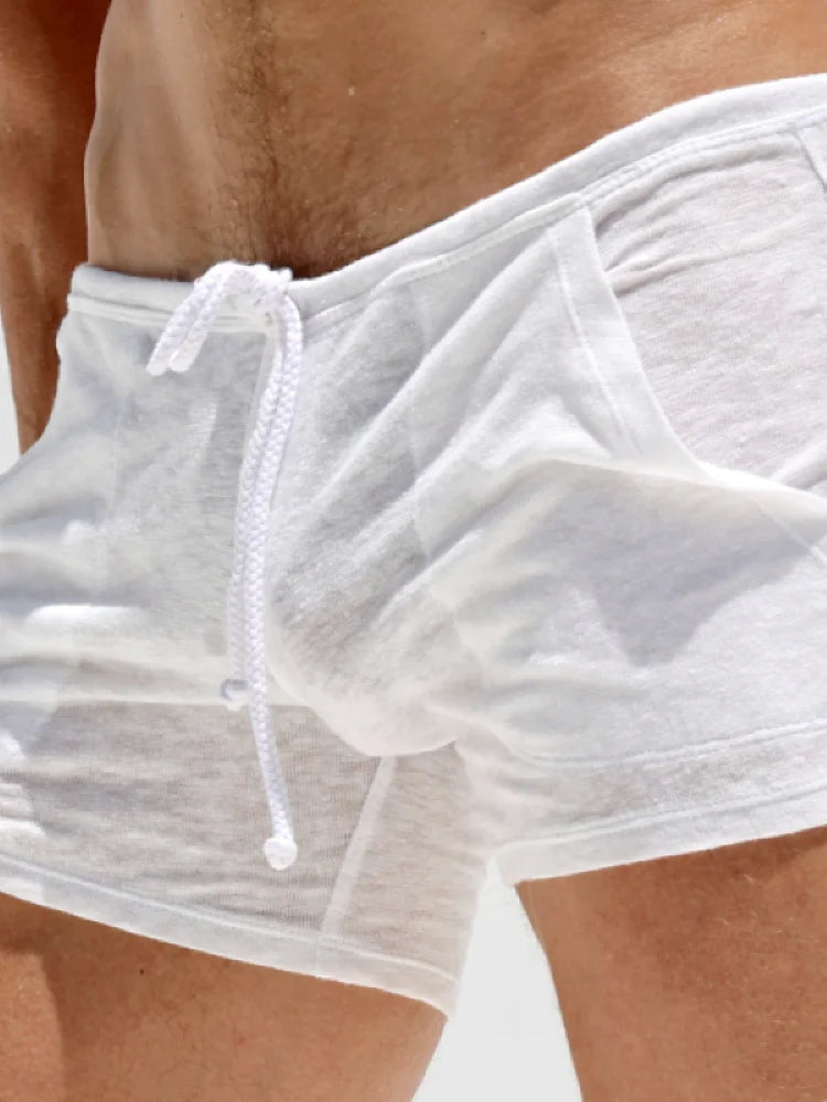 Men's light bamboo knitted home shorts