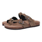 Comwarm Fashion Women's Suede Mules Slippers Men Clogs Cork Insole Sandals With Arch Support Outdoor Beach Slides Home Shoes