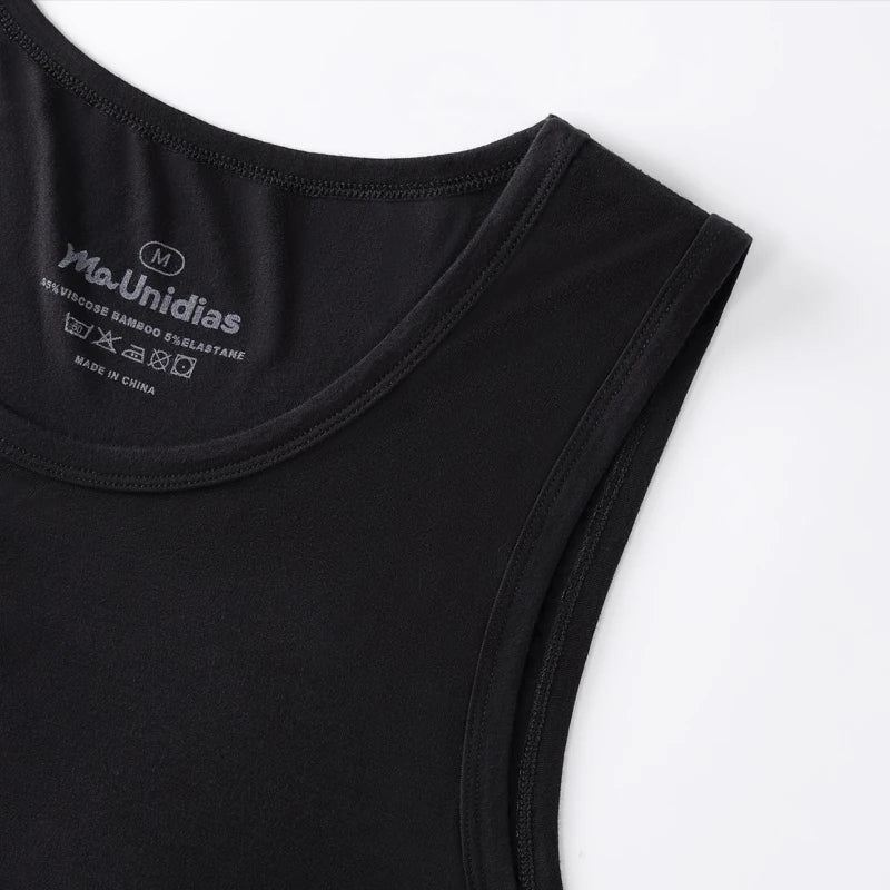 2Pcs/Pack Men's Tank Top Sleeveless Gym T-Shirt Man Vest Solid Color Compression Undershirts Men Tops High-Quality Bamboo Fiber