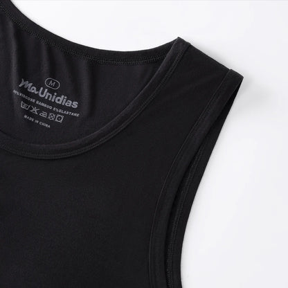2Pcs/Pack Men's Tank Top Sleeveless Gym T-Shirt Man Vest Solid Color Compression Undershirts Men Tops High-Quality Bamboo Fiber