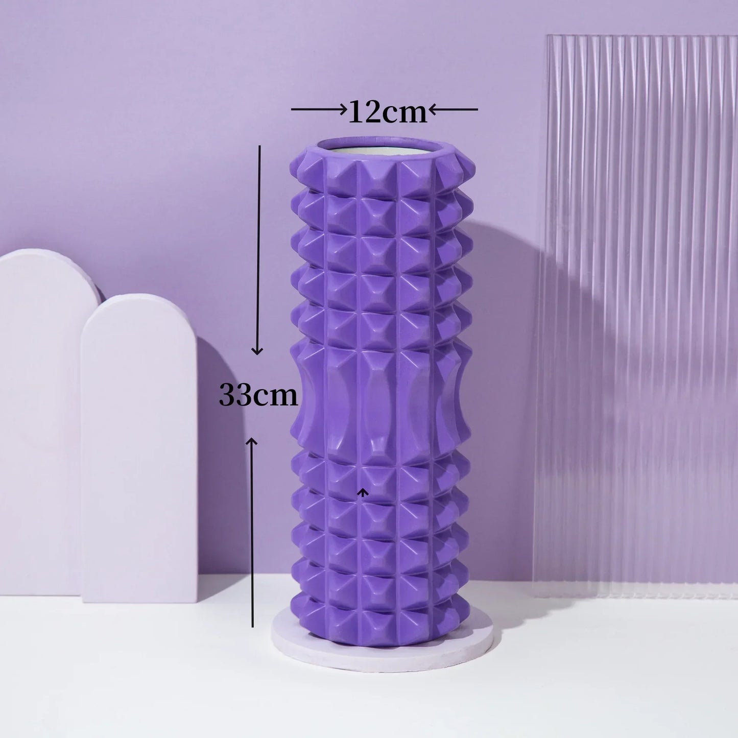 33/45cm Three-dimensional Dot Yoga Foam Roller Body Sculpting Home Gym Whole Body Muscle Massage Relaxer Sports Rehabilitation