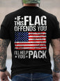 Men's Patriotic American Flag Graphic T-Shirt, 100% Cotton, Casual Round Neck, Distressed Print