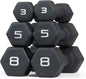 Black Neoprene Dumbbell Set, Non-Slip & Hex Shape, Great for Muscle Toning, Strength Building & Weight Loss